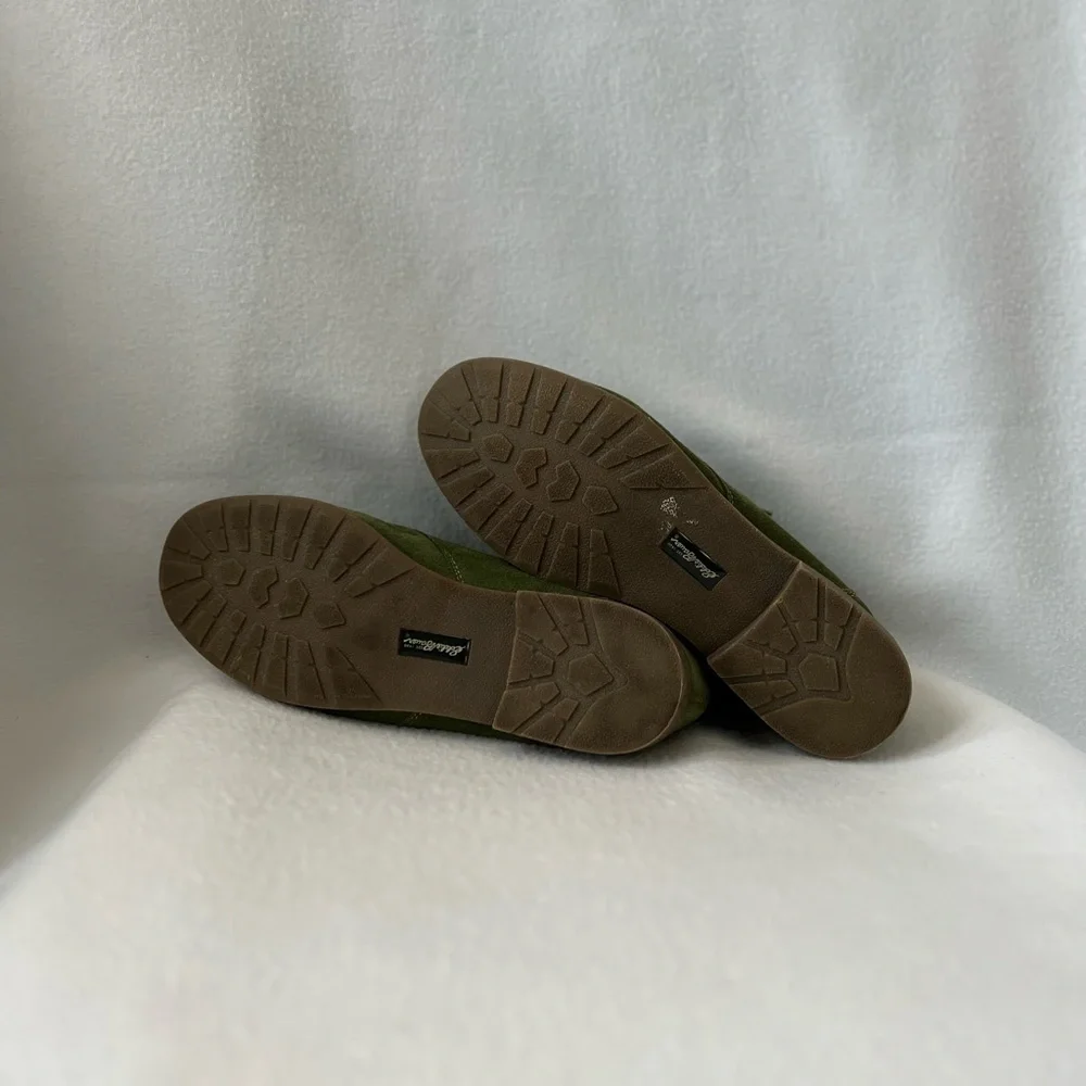 Eddie Bauer size 9 1/2 Green Suede Faux Fur Lining Ankle Boots